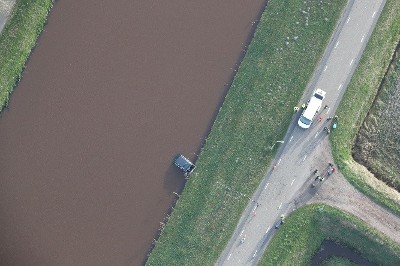 Luchtfoto van de plaats van het voorval