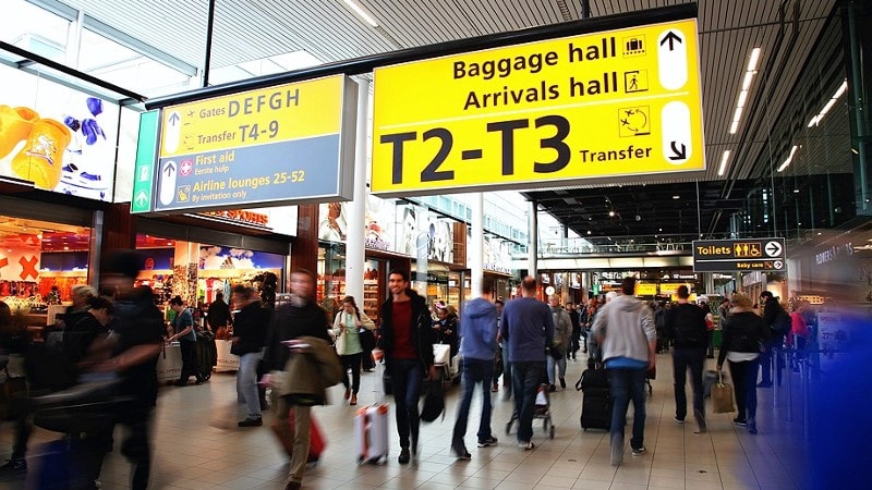 kort verblijf in nederland, schiphol, aankomst, Foto: Korpsmedia politie