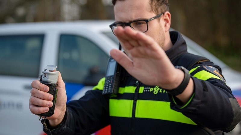 politiegeweld, pepperspray, Foto: Korpsmedia politie